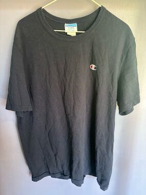 Champion Blue Short Sleeve Tee with Small Logo Patch